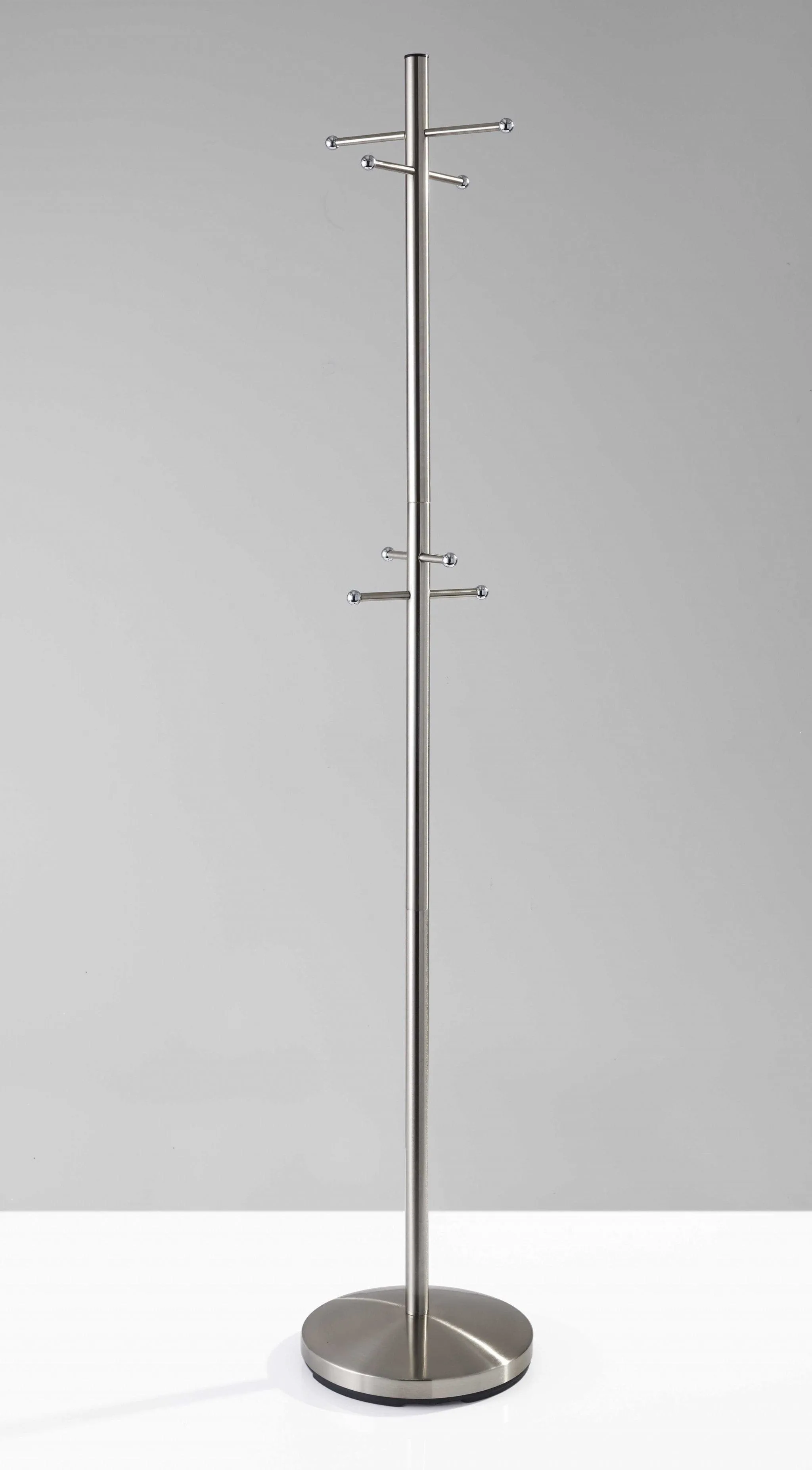 13" X 67" Brushed Steel Brushed Steel Coat Rack