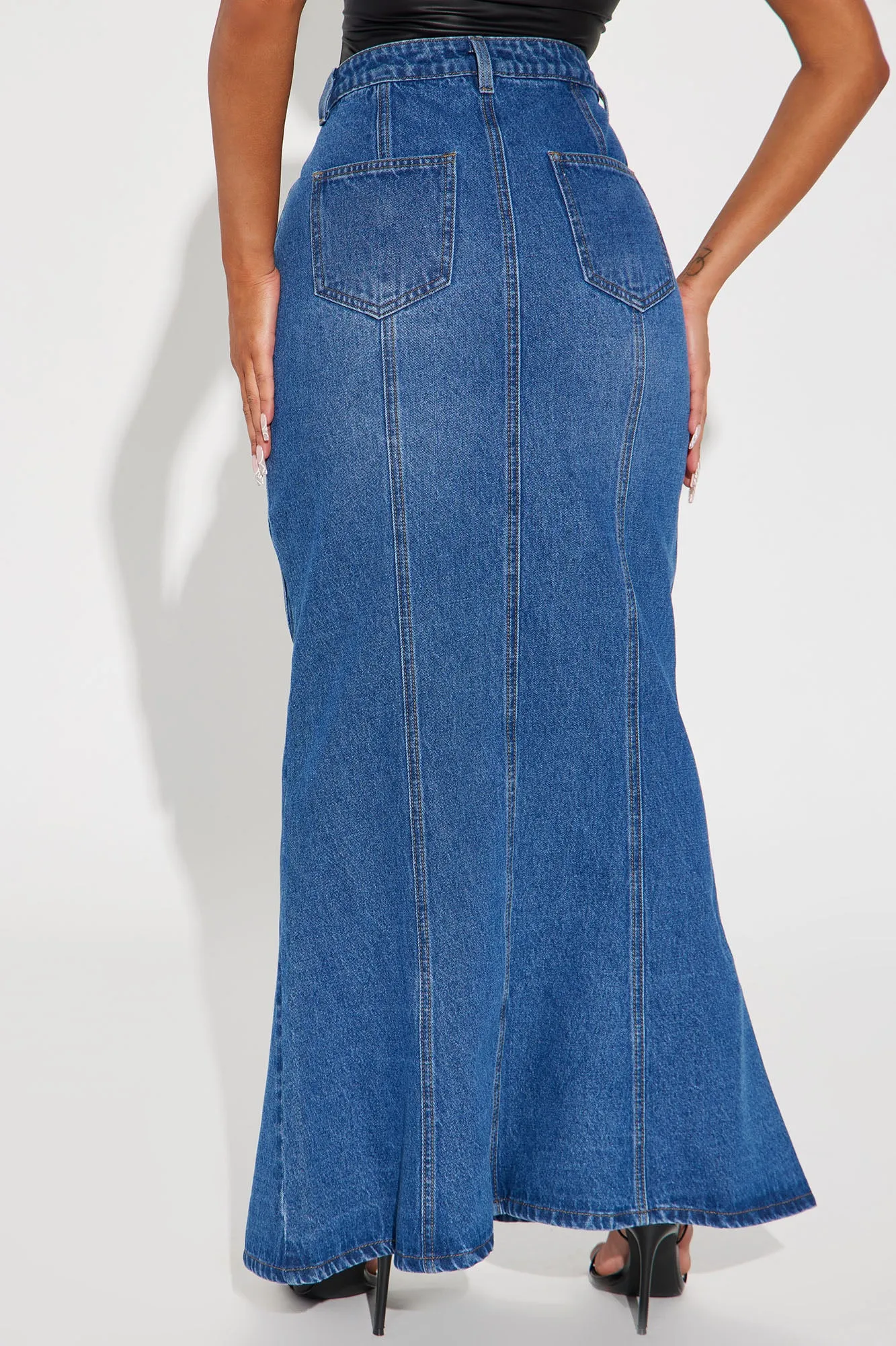 Ariel Denim Maxi Skirt - Dark Wash