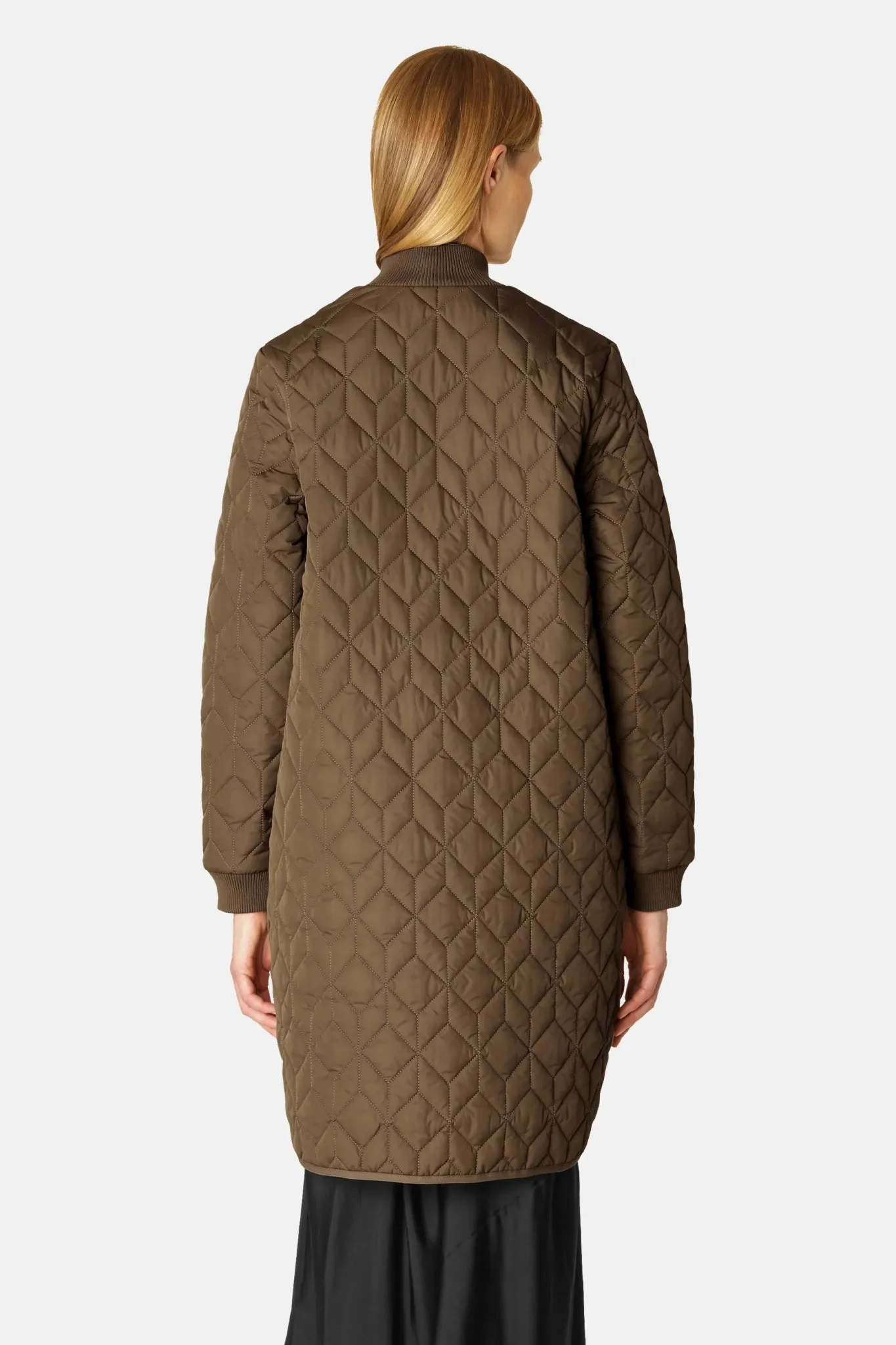 ART 06 Long Quilted Coat | Cub Brown
