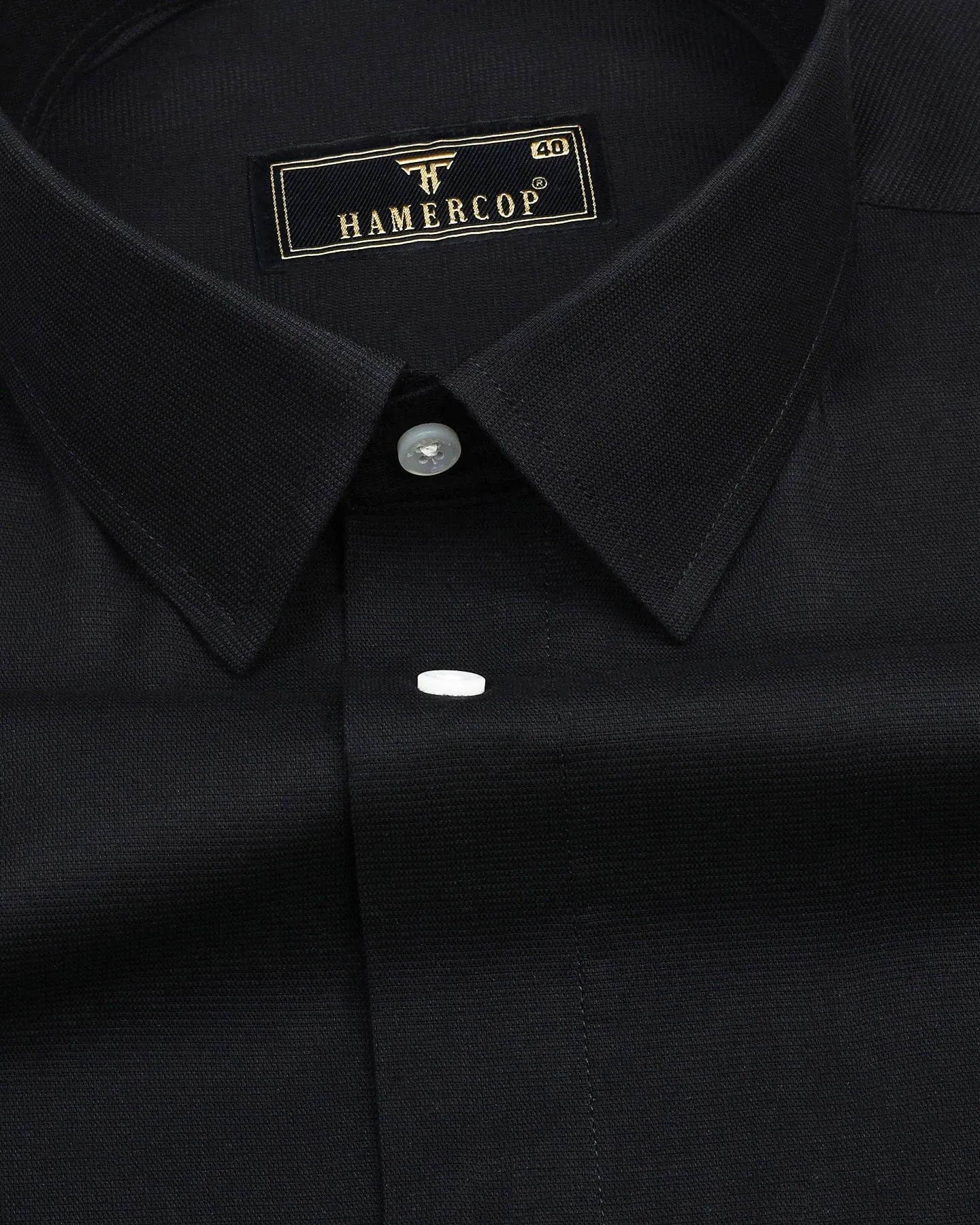 Asphalt Black Dobby Cotton Solid Shirt