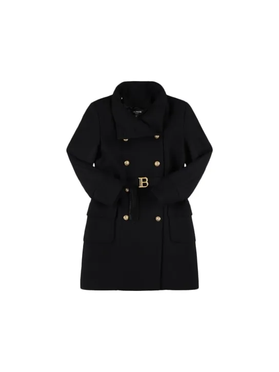 Balmain   Double breast wool blend coat w/ belt 