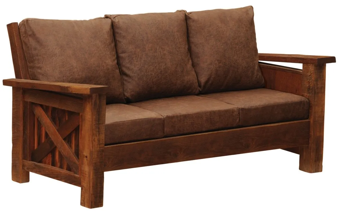 Barnwood Framed Sofa w/Upgrade Fabric