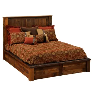 Barnwood Traditional Platform Bed - 5 Sizes