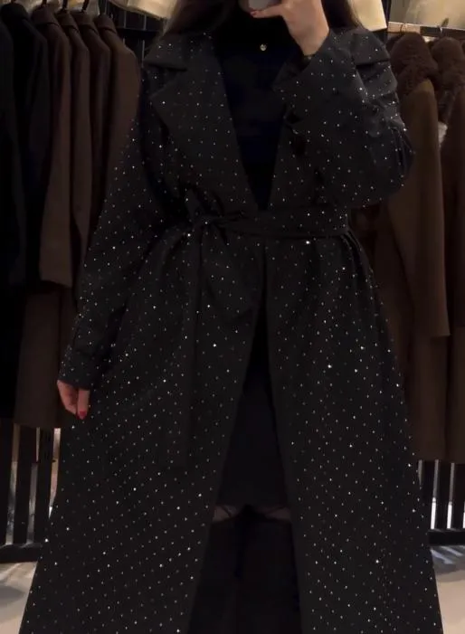 Black Shiny Trench Coat