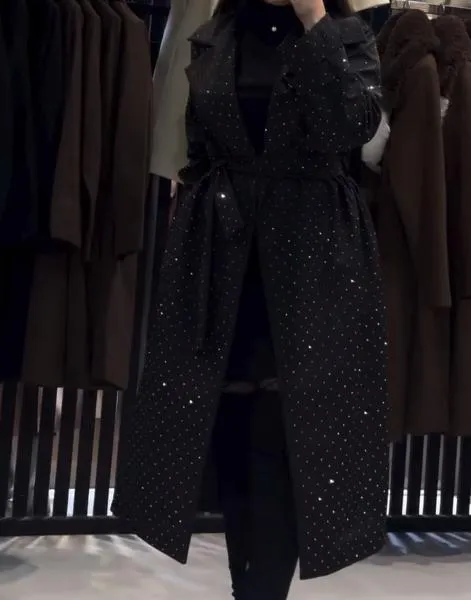 Black Shiny Trench Coat