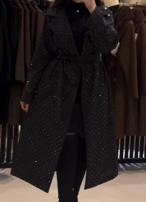 Black Shiny Trench Coat