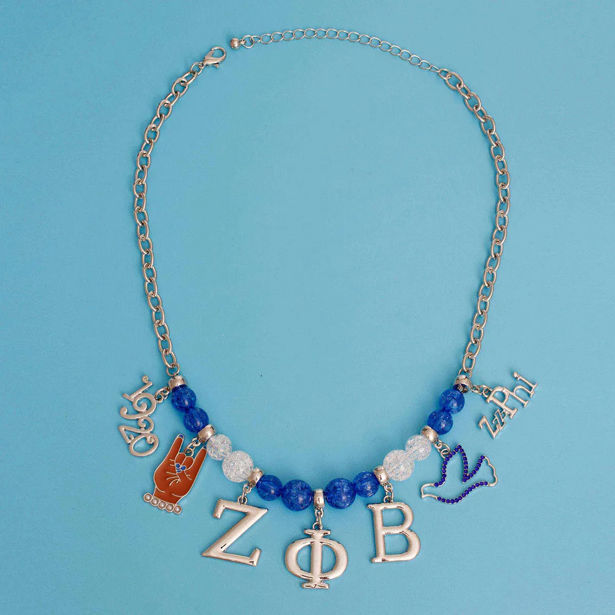 Blue Bead Zeta Necklace
