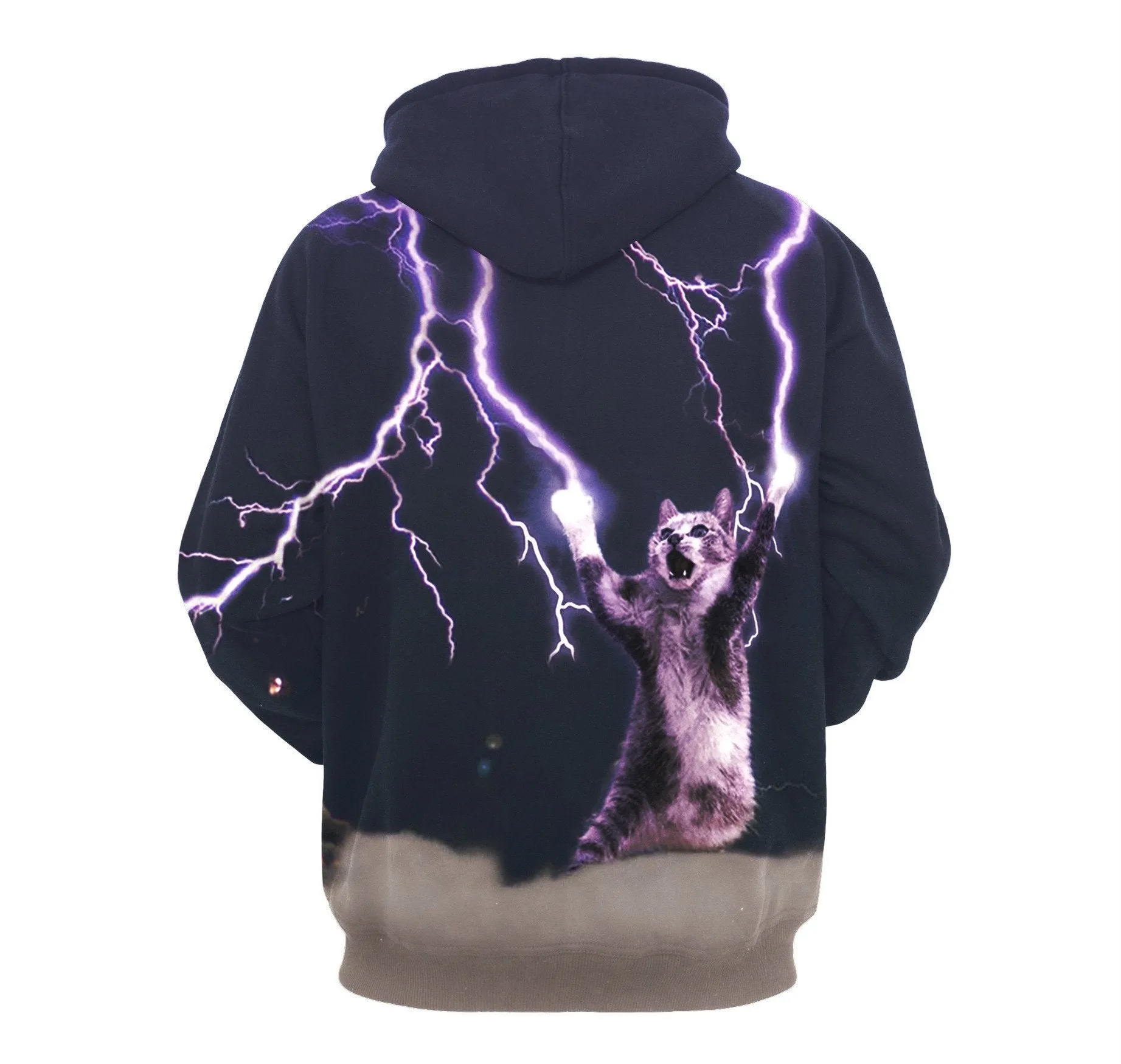 Blue Lightning 3D Printing Coat Zipper Coat Leisure Sports Sweater  Autumn And Winter