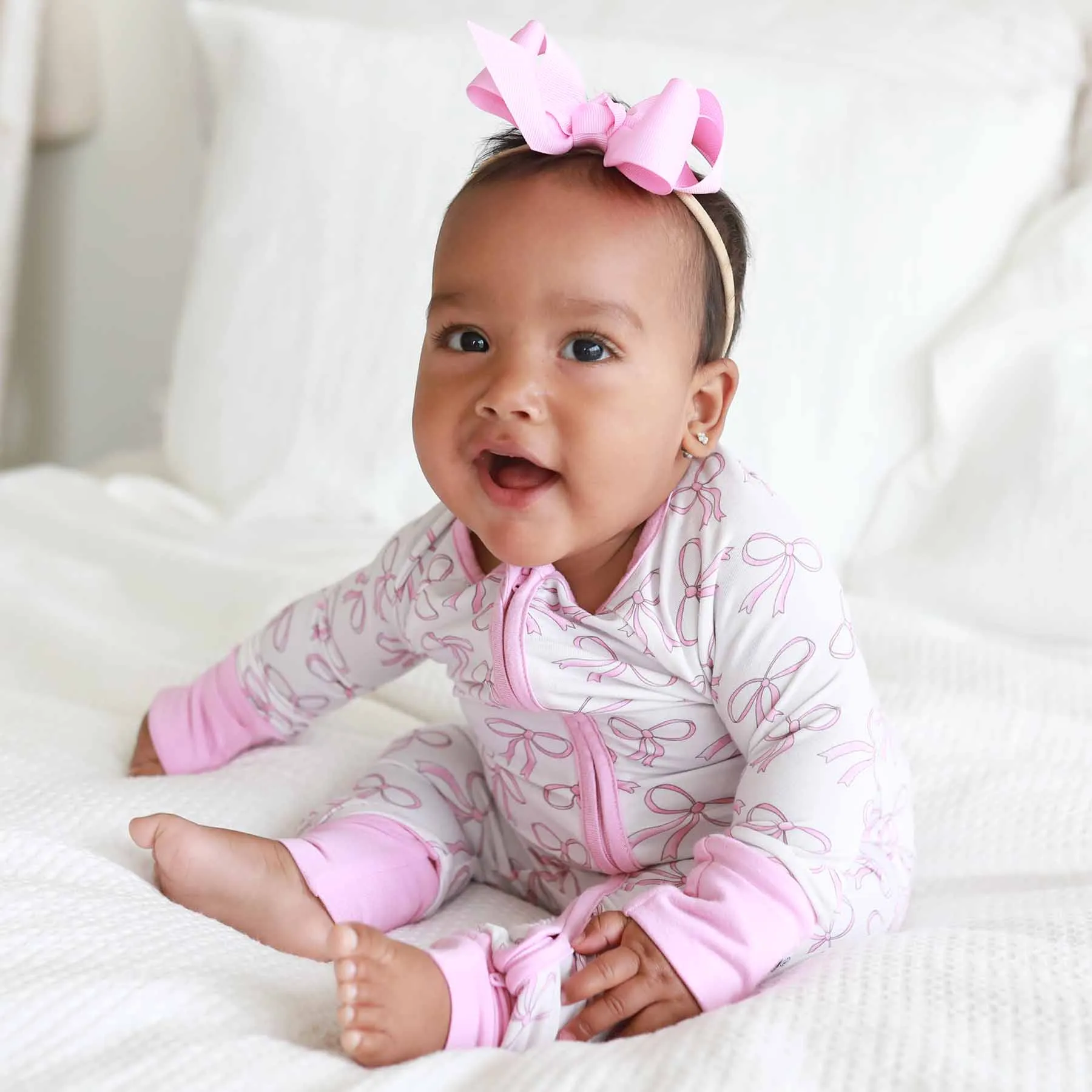 Blushing Bows Convertible Zip Romper