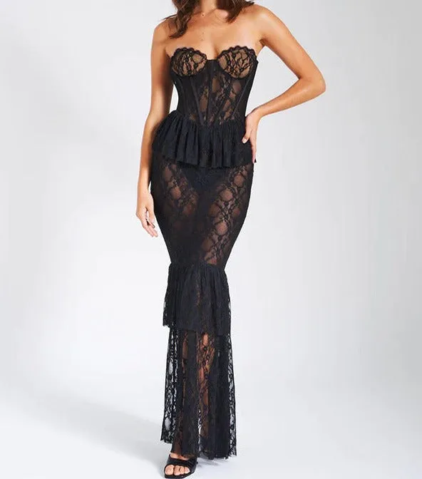 Bonnyshow Riva Lace Maxi Dress
