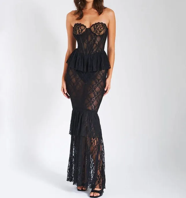 Bonnyshow Riva Lace Maxi Dress