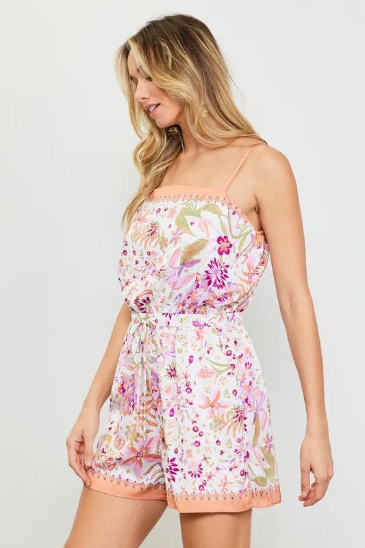 Border Print Romper