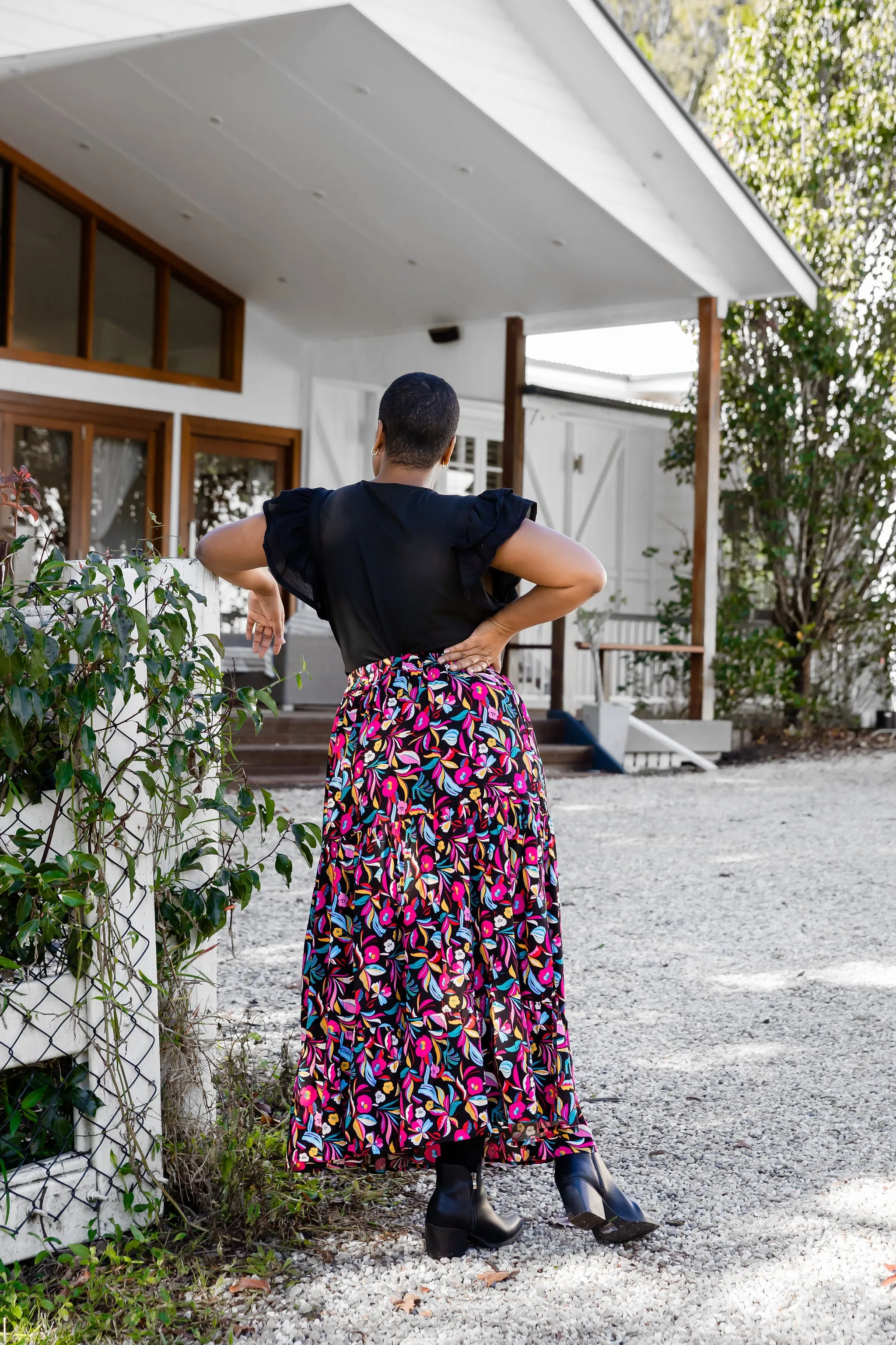 Carrie Maxi Skirt in Night Flora