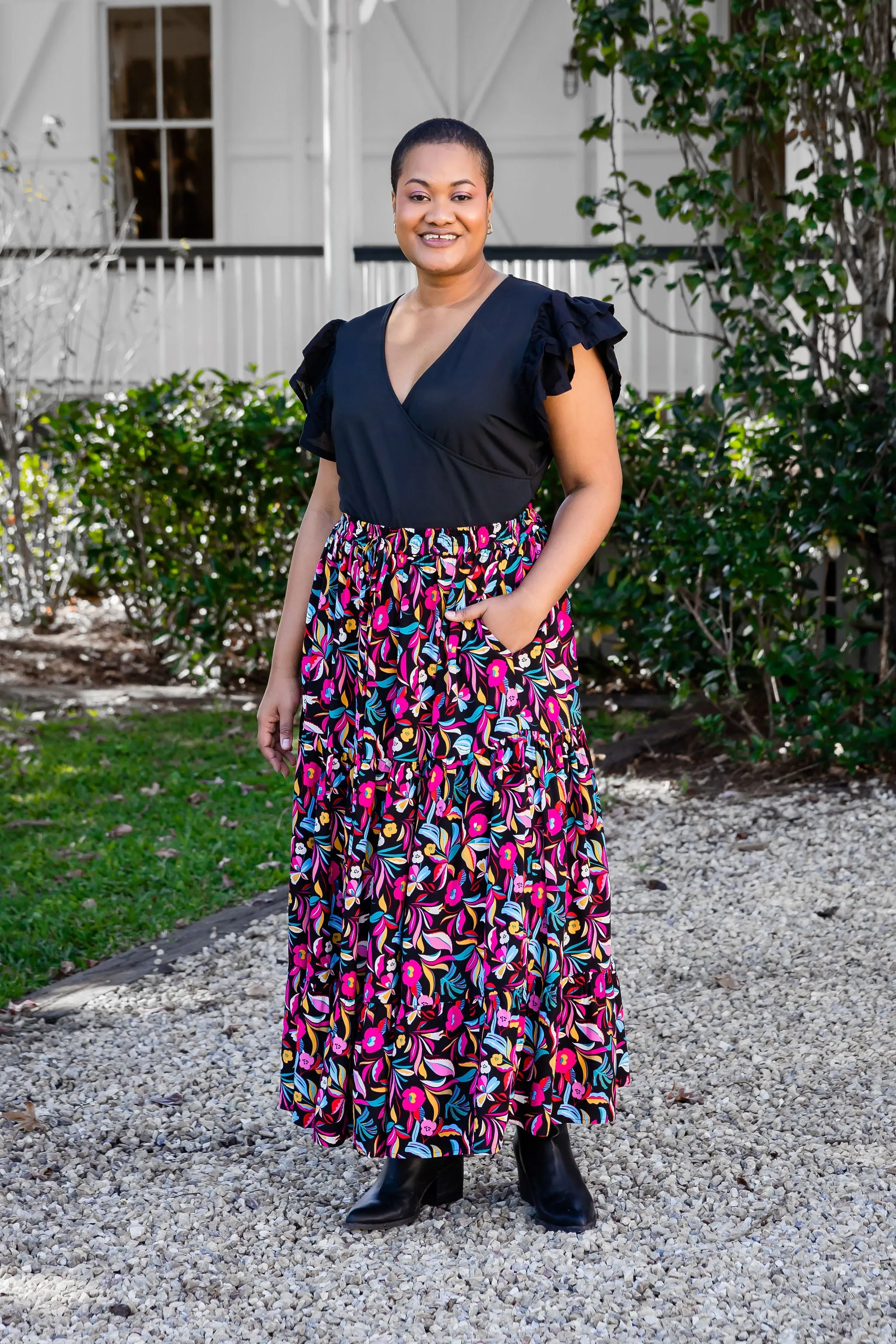 Carrie Maxi Skirt in Night Flora
