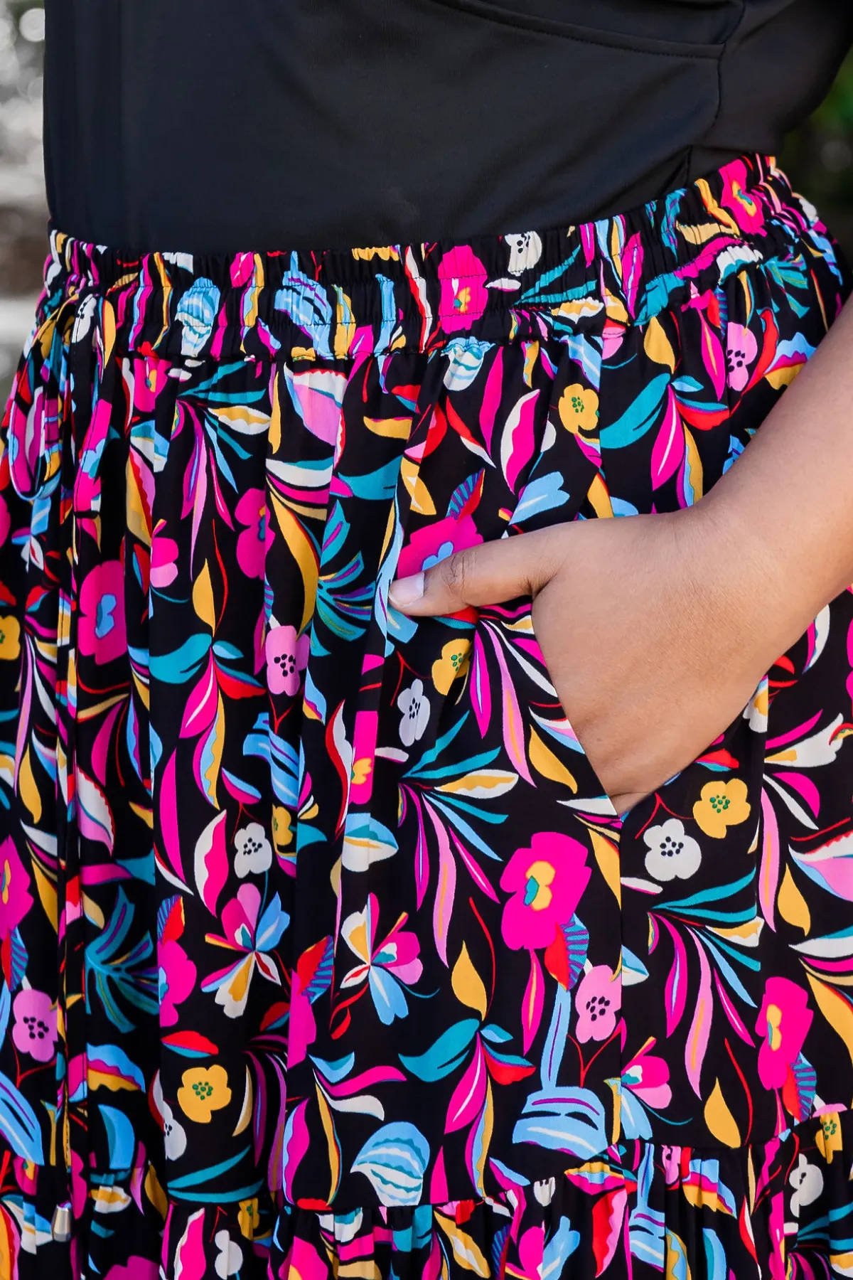 Carrie Maxi Skirt in Night Flora