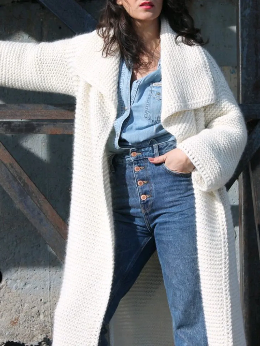 Casual Knitted Cardigan Long Coat