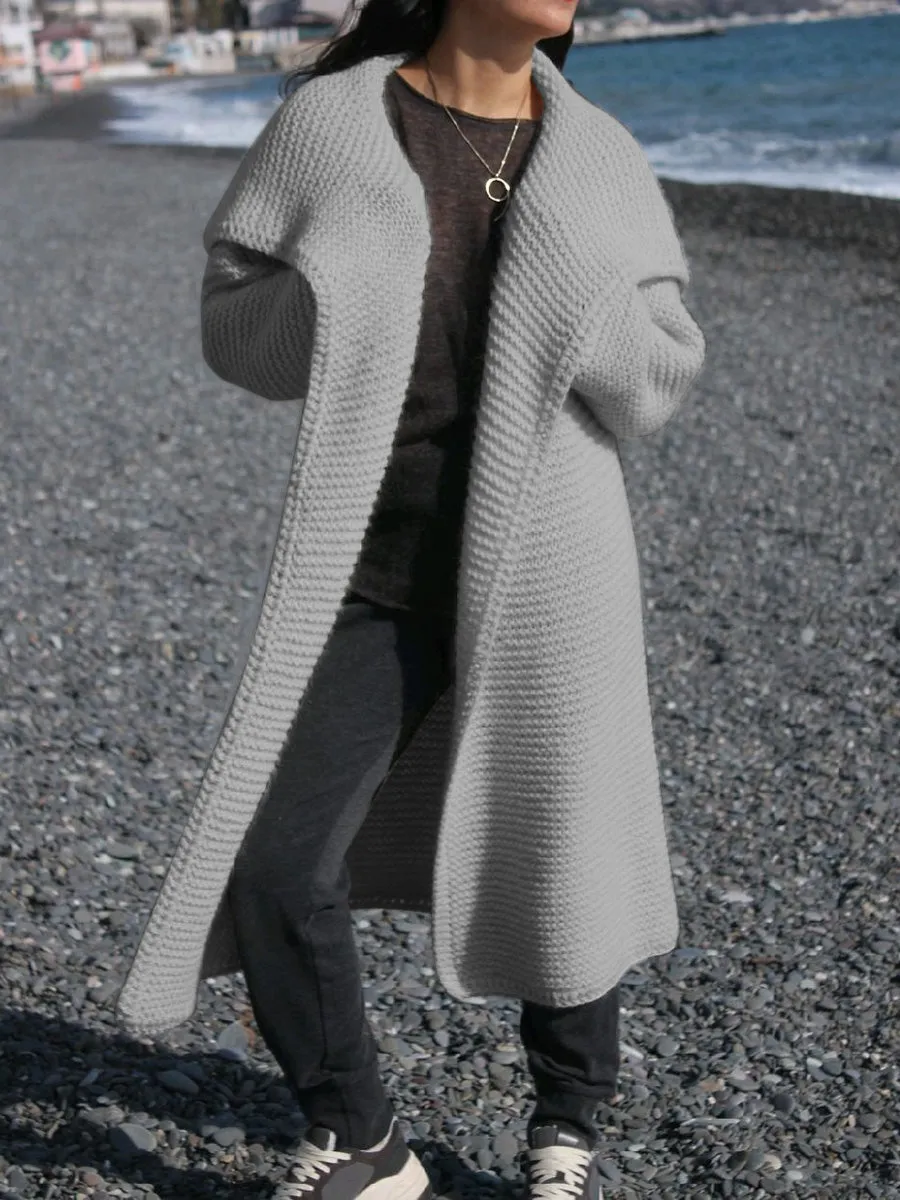 Casual Knitted Cardigan Long Coat