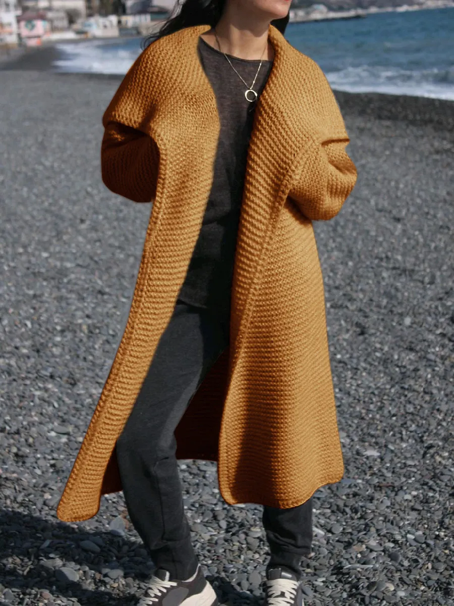 Casual Knitted Cardigan Long Coat