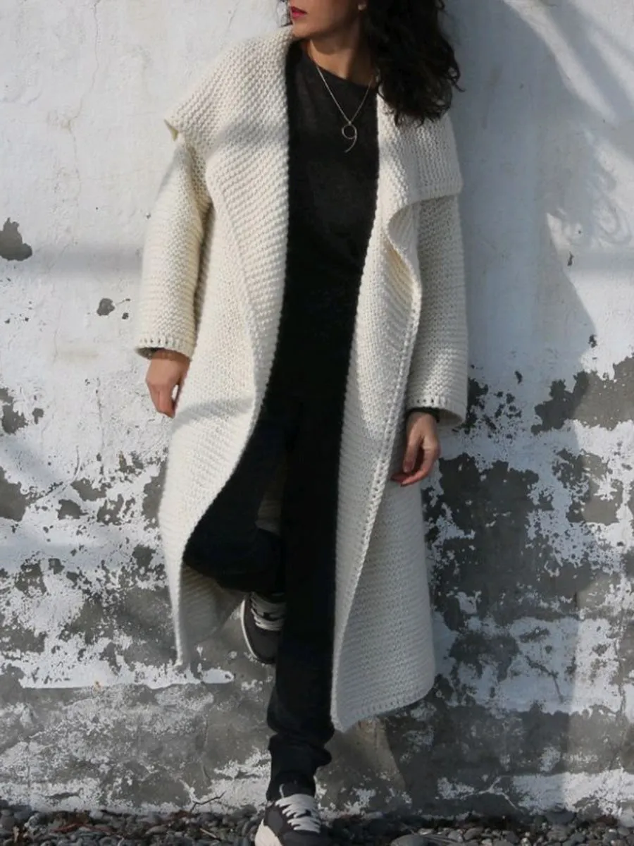 Casual Knitted Cardigan Long Coat