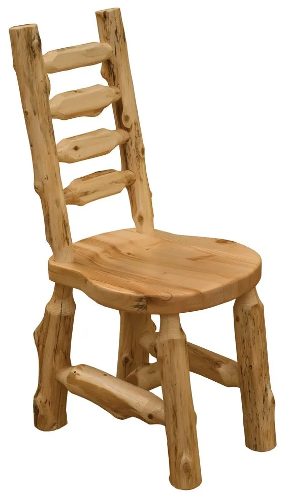 Cedar Log Bistro Ladder-Back Side Chair
