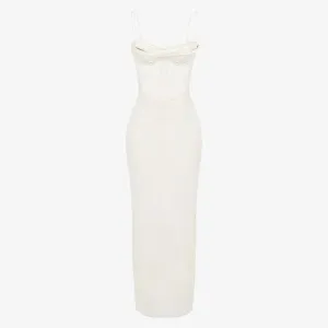 Charmaine House Of Cb Satin Corset Maxi Dress, Ivory