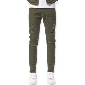 COPPER RIVET: Distressed Denim Jeans 913211