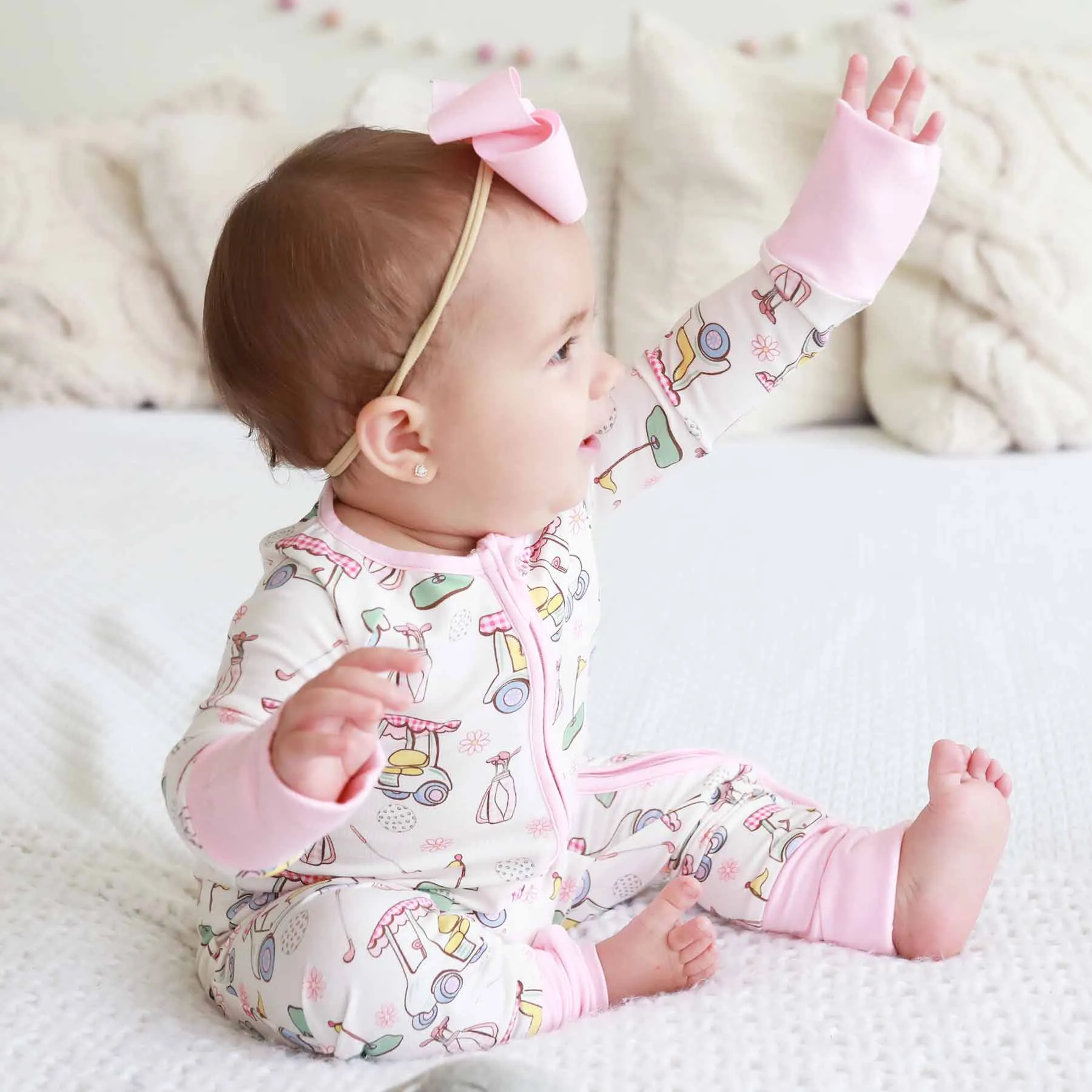 Country Club Cuties Convertible Zip Romper | Pink