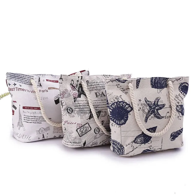Creative printed shoulder canvas bag