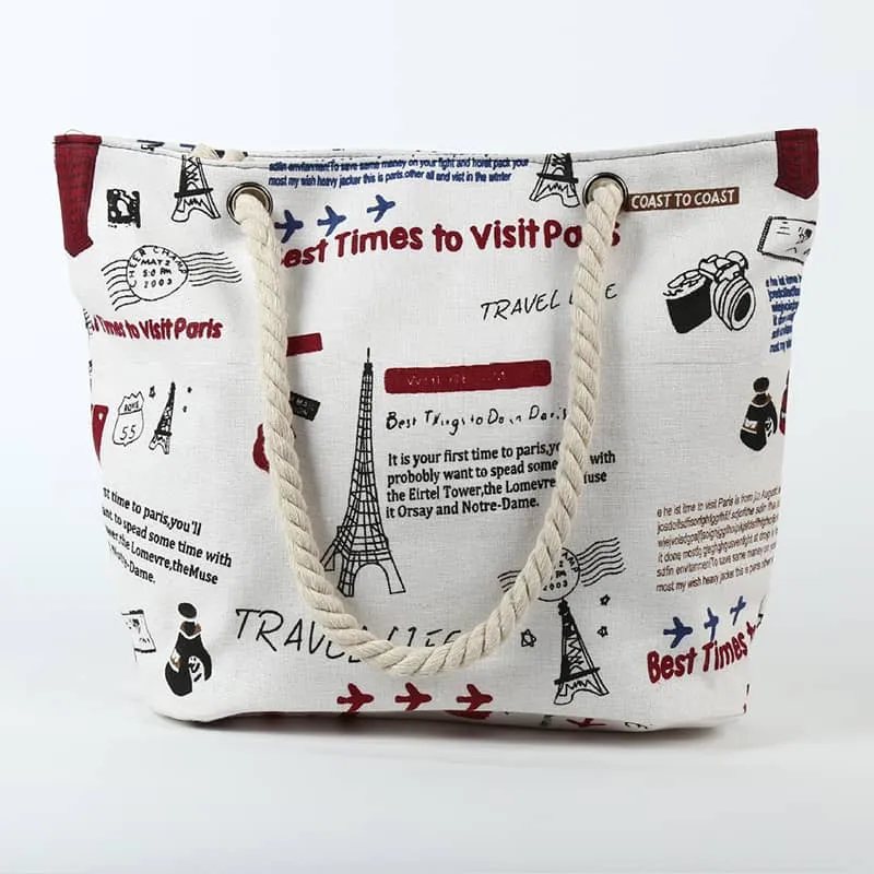 Creative printed shoulder canvas bag