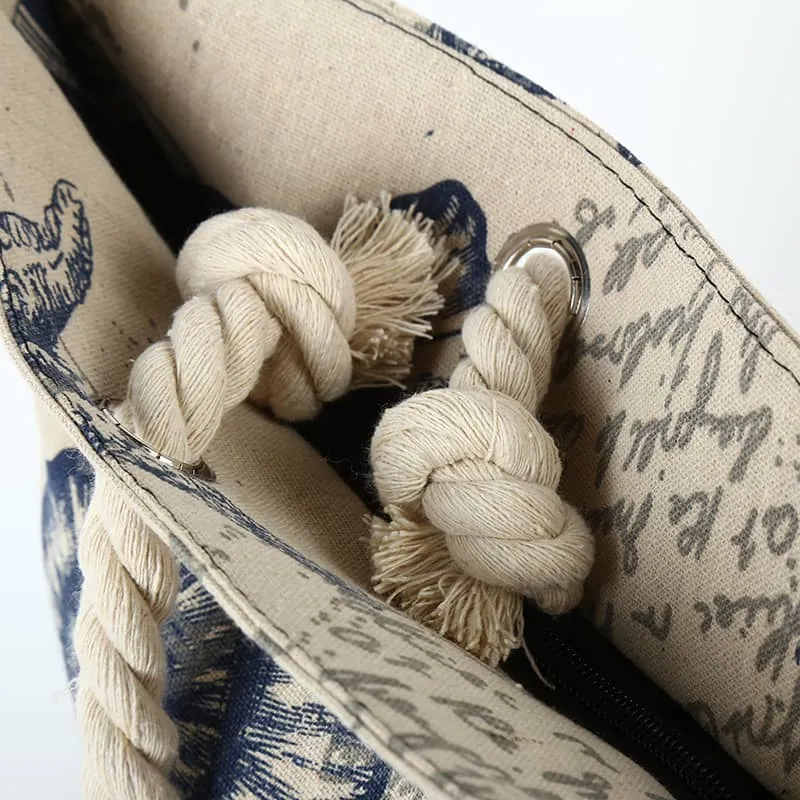 Creative printed shoulder canvas bag