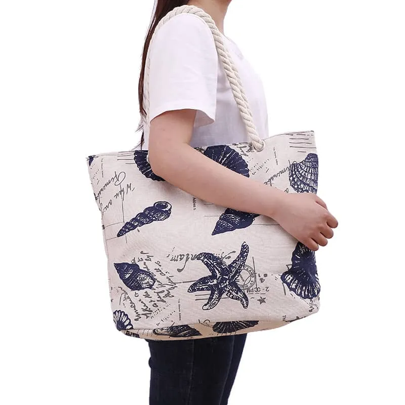 Creative printed shoulder canvas bag