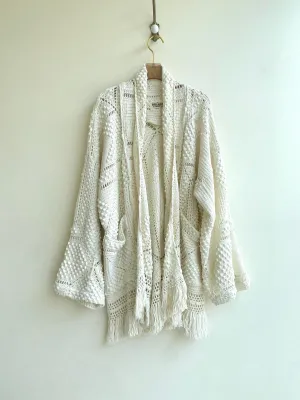 Crochet Shawl Collar Coat