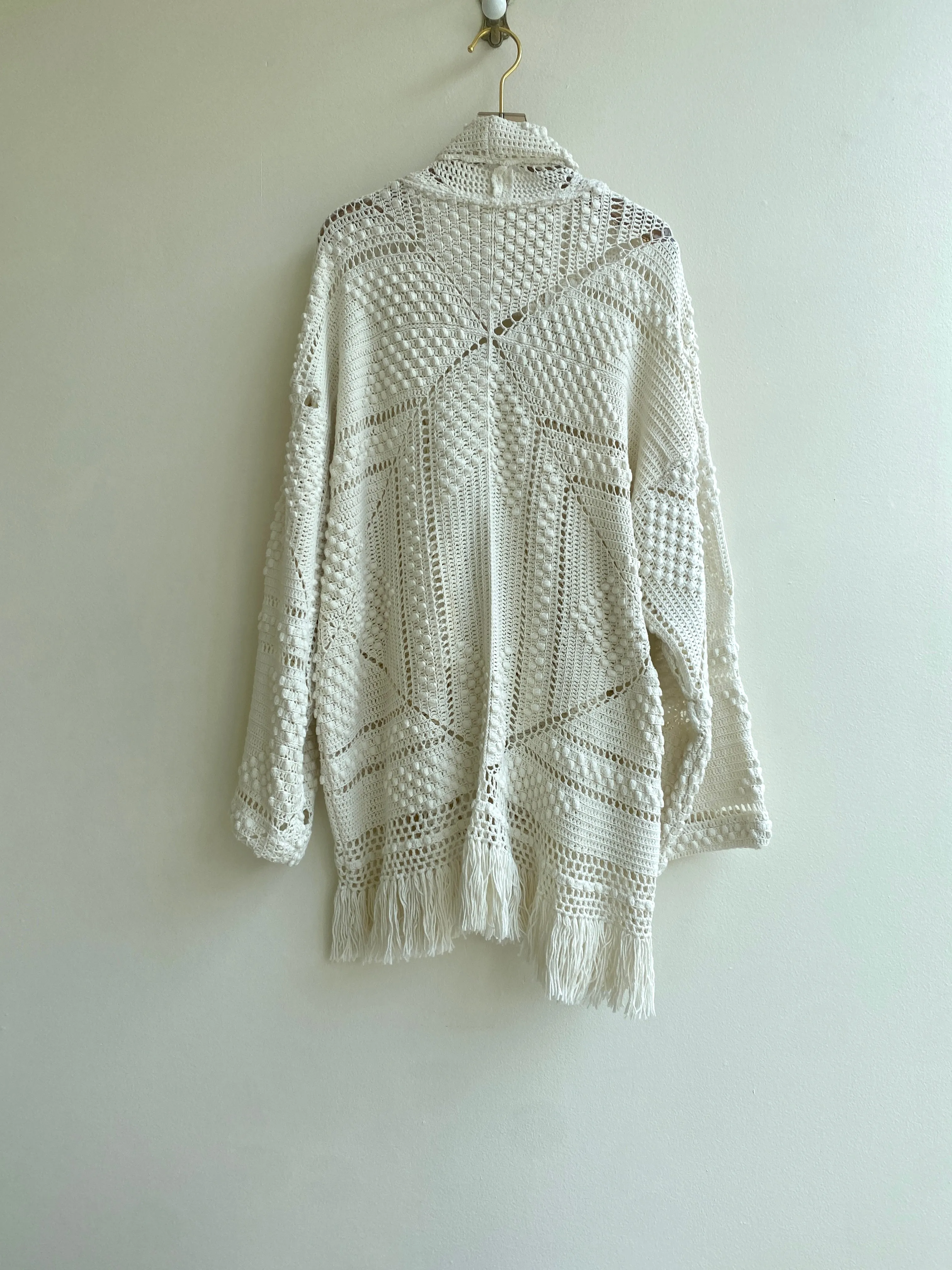 Crochet Shawl Collar Coat