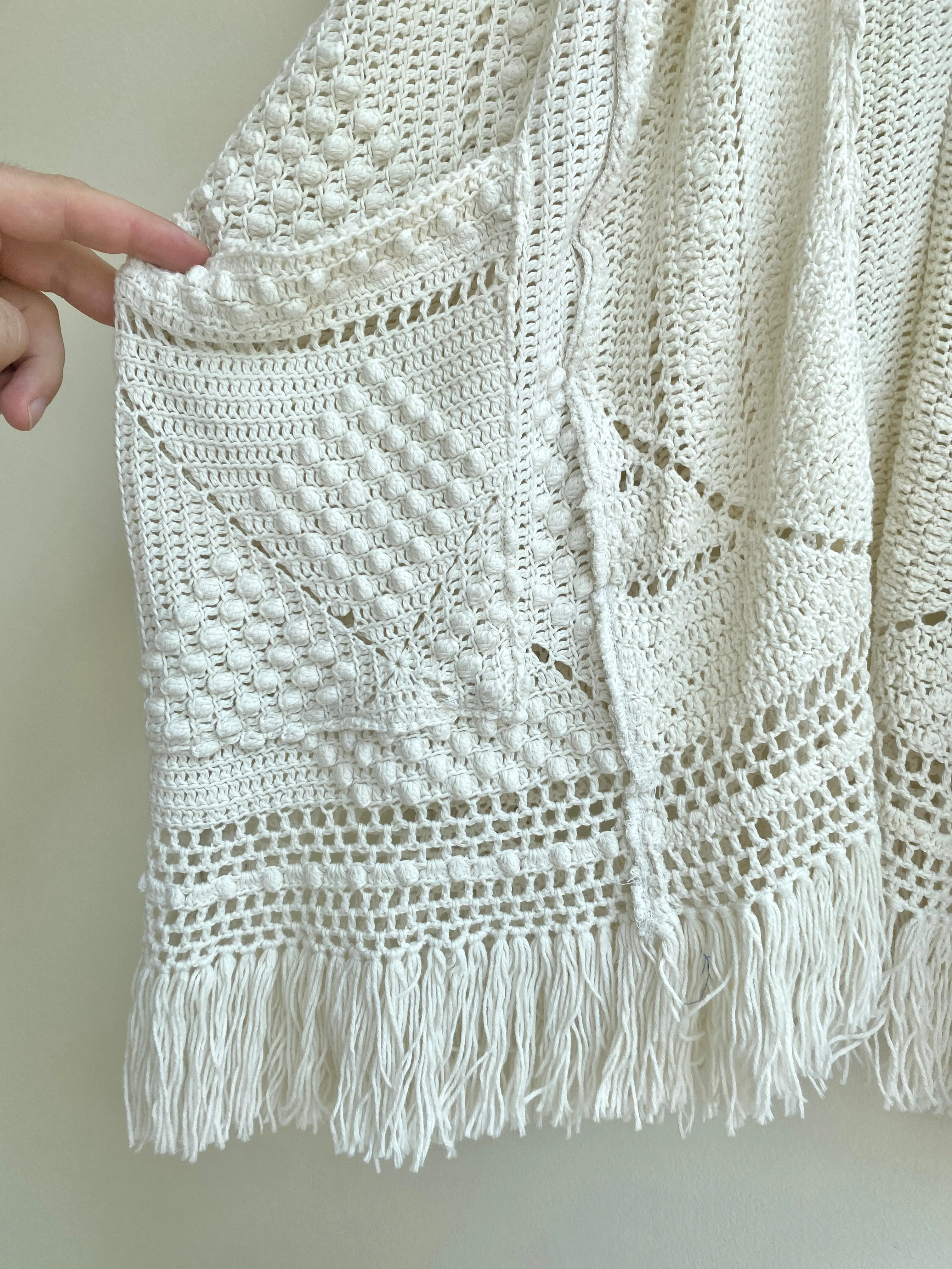 Crochet Shawl Collar Coat