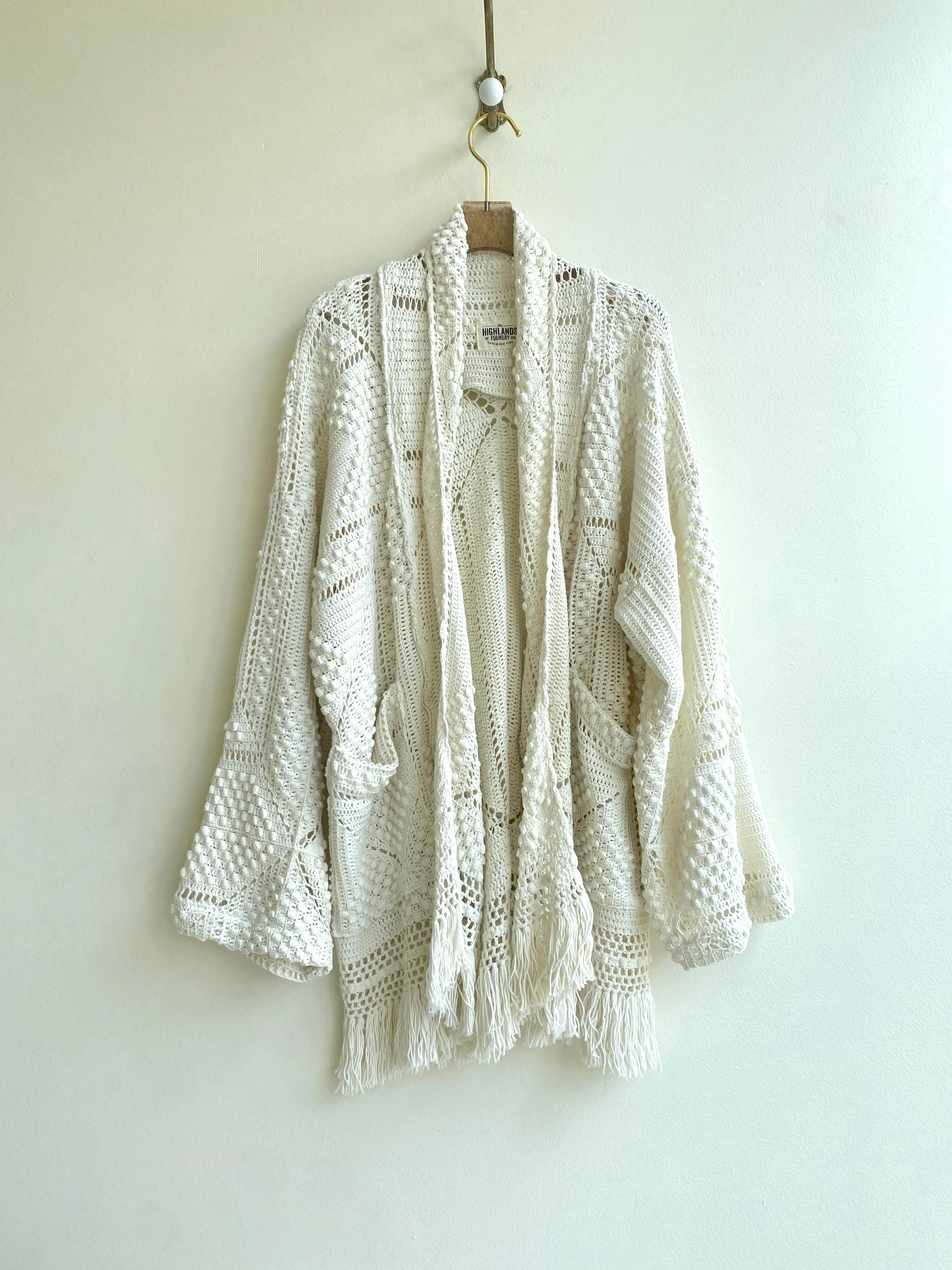 Crochet Shawl Collar Coat