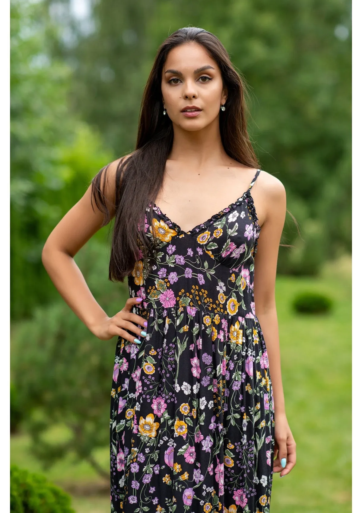 Dahlia Mix Flowers Dress