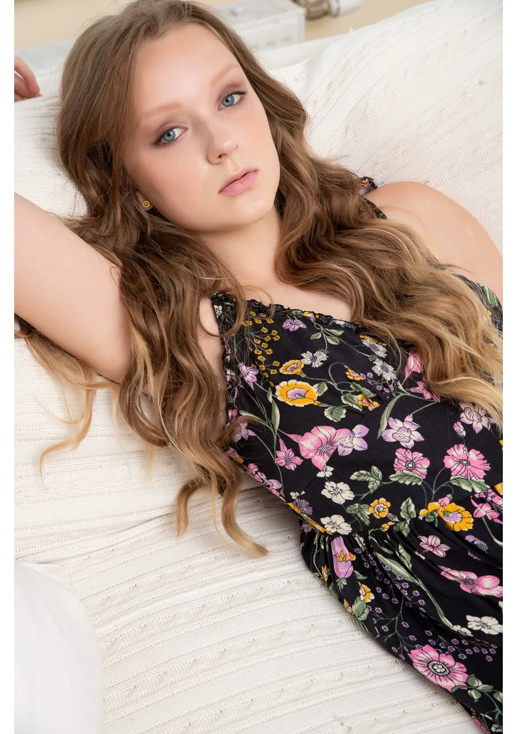 Dahlia Mix Flowers Dress