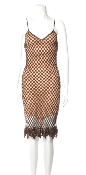 Dolce & Gabbana Crochet Overlay Slip Dress