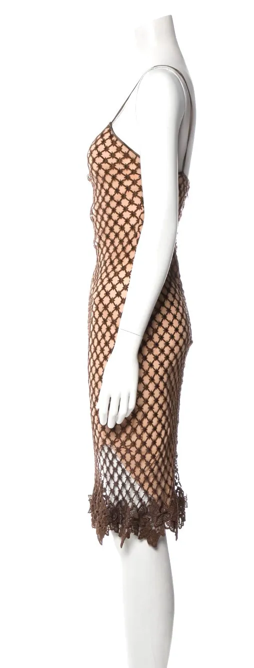 Dolce & Gabbana Crochet Overlay Slip Dress