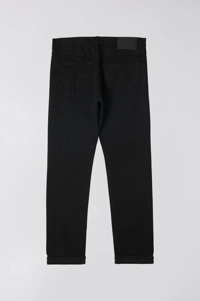 Edwin ED-55 Kaguya 13.4oz Black Rinsed Selvedge Denim (Black)