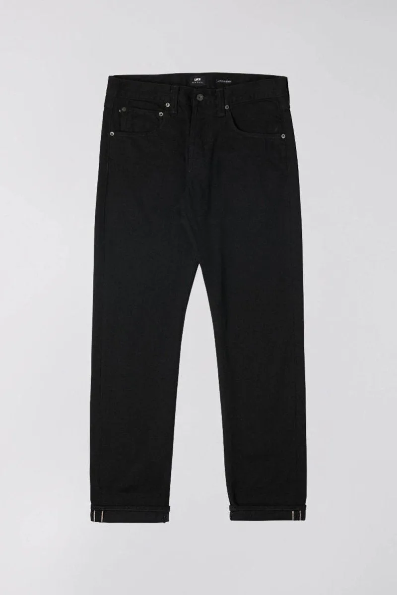 Edwin ED-55 Kaguya 13.4oz Black Rinsed Selvedge Denim (Black)