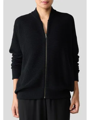 Eileen Fisher Bomber Cardigan in Black