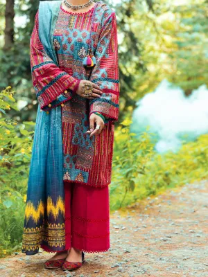 Fuchsia Cambric 3 Piece Stitched - AWP-3PS-548