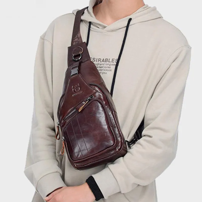 Genuine Leather Vintage Multifunction Sling Bag