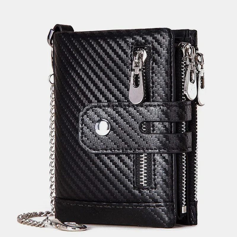 Genuine Leather Anti-theft RFID Wallet With Chain