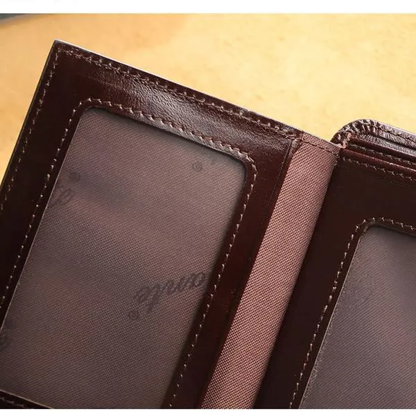 Genuine Leather RFID Anti-theft Vintage Wallet