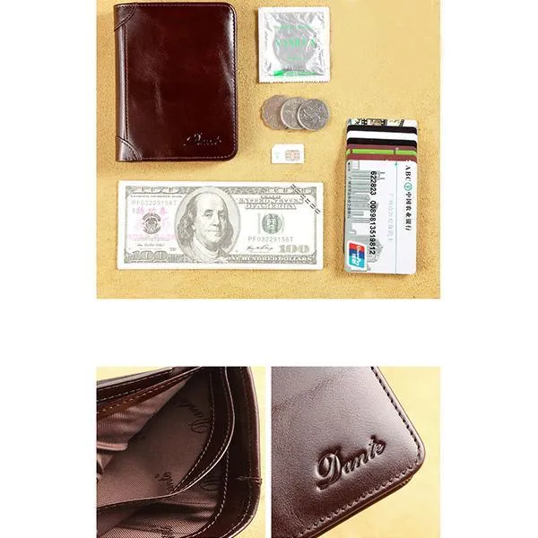 Genuine Leather RFID Anti-theft Vintage Wallet