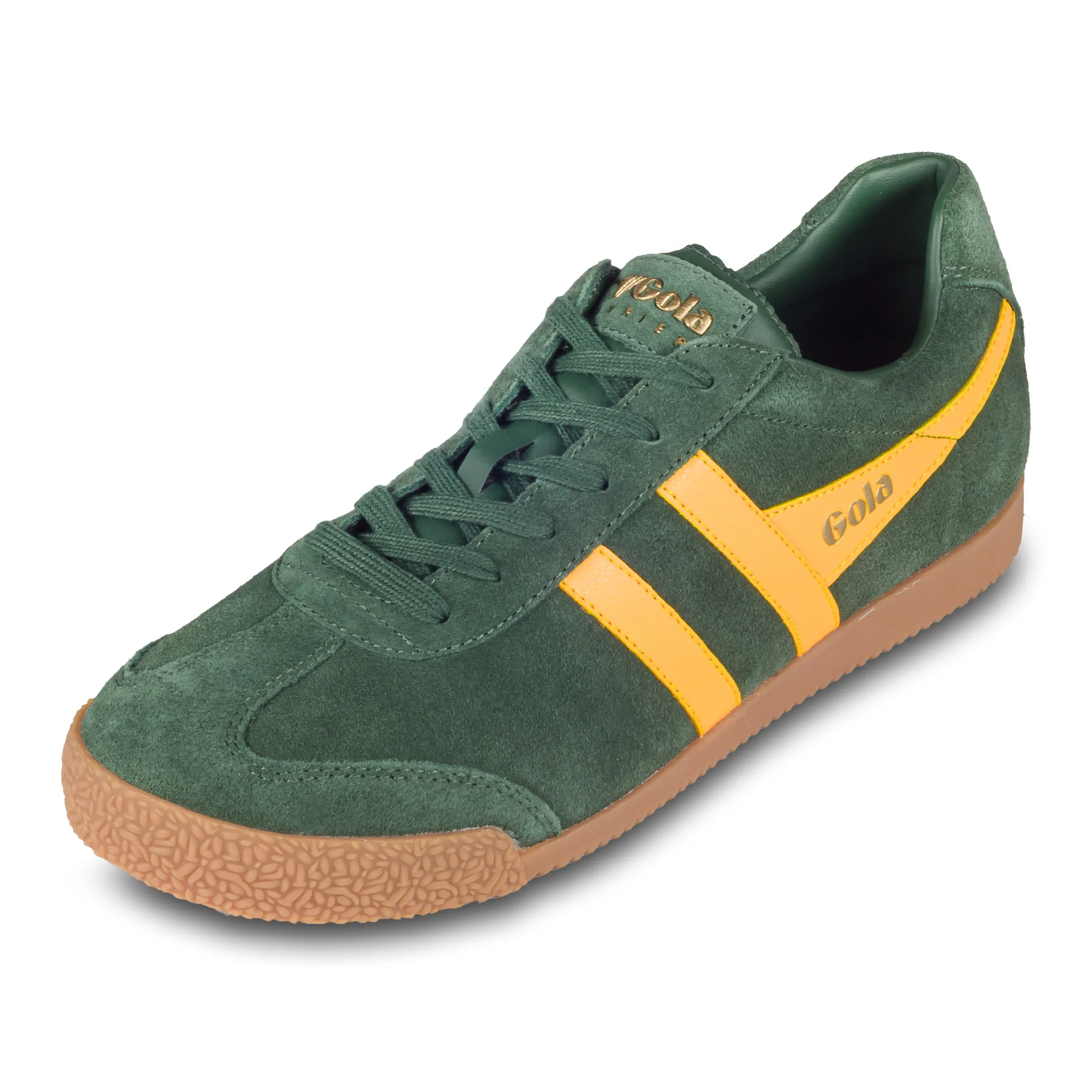 GOLA Herren Sneaker Harrier Suede, grün/gelb, Wildleder (CMA192 Evergreen/Sun)