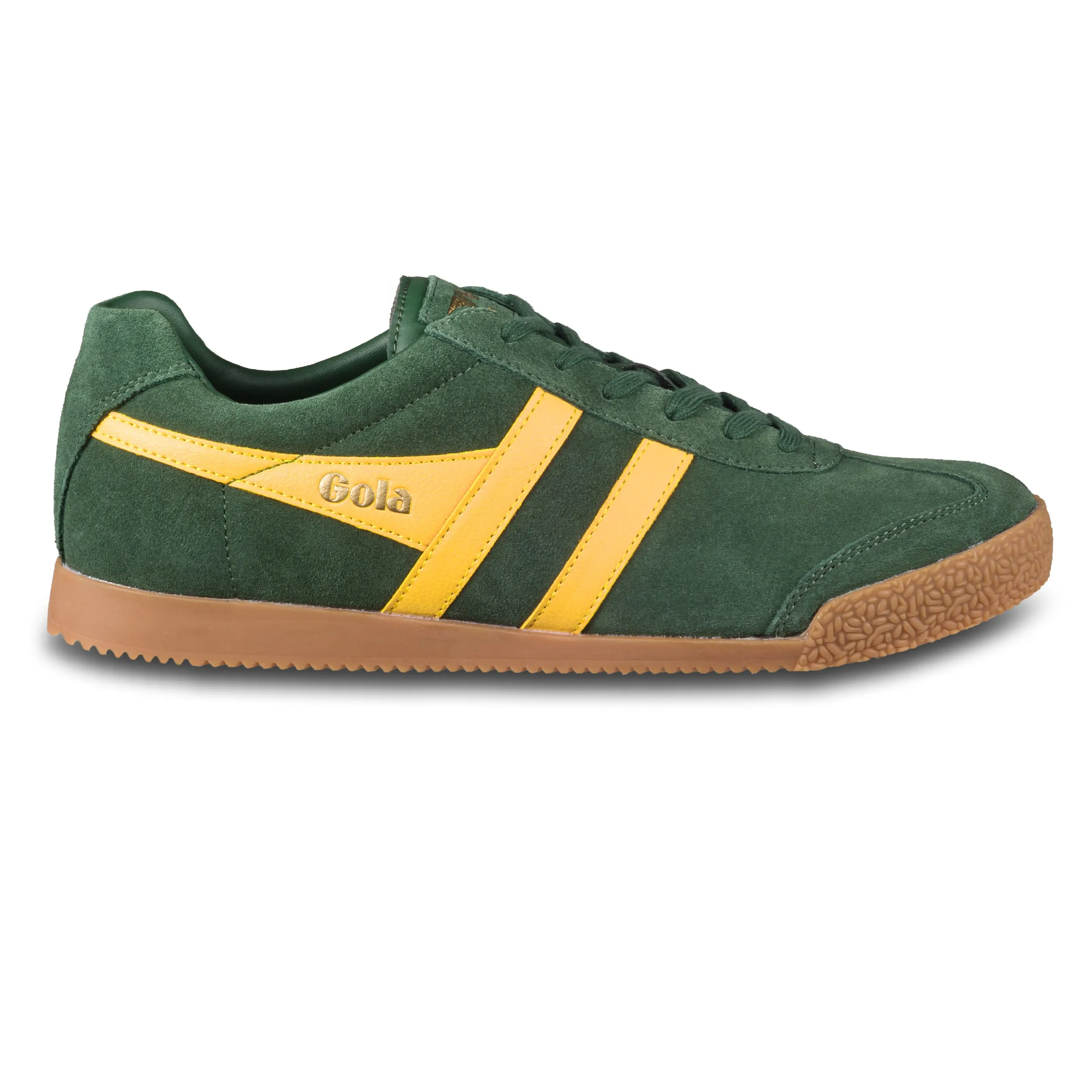 GOLA Herren Sneaker Harrier Suede, grün/gelb, Wildleder (CMA192 Evergreen/Sun)