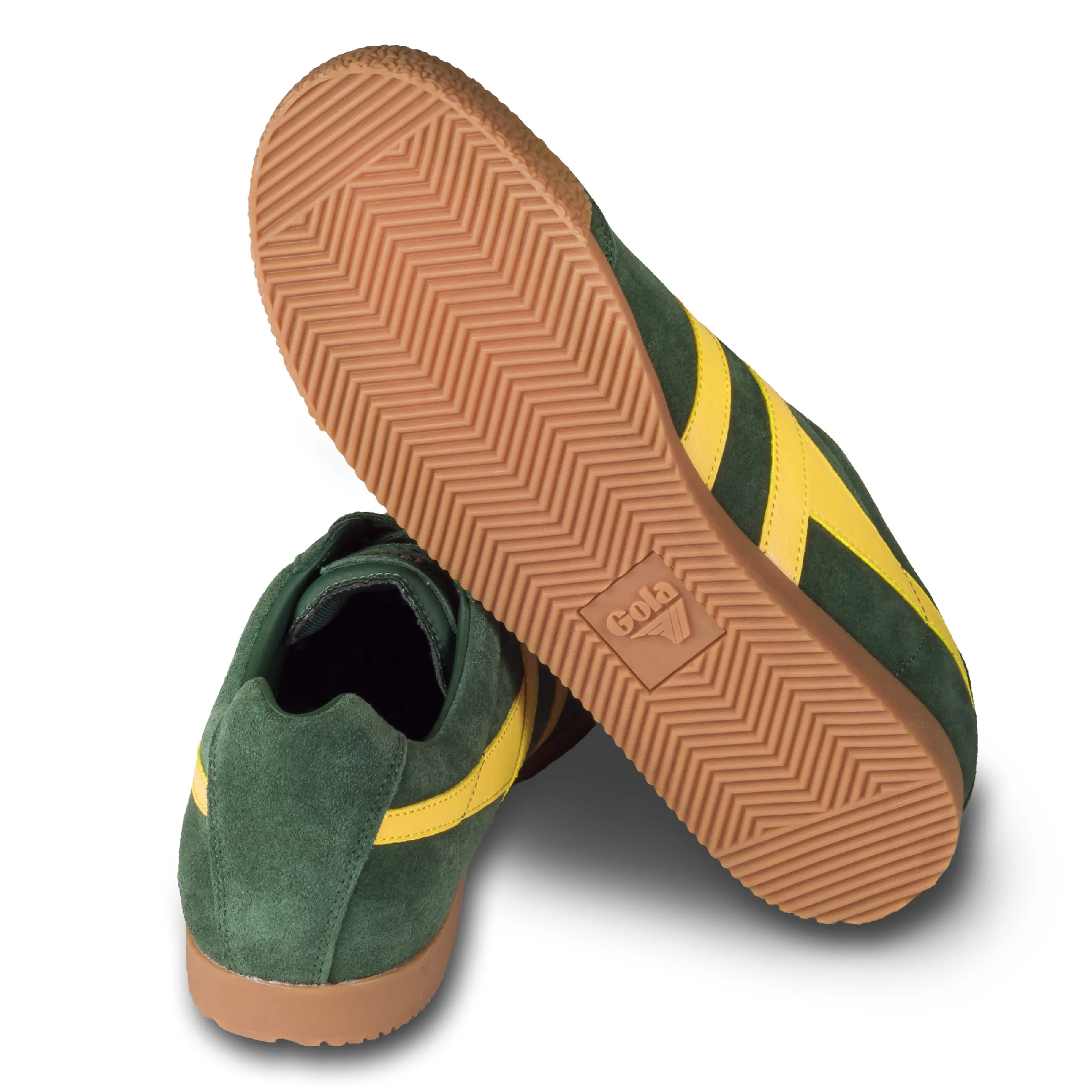 GOLA Herren Sneaker Harrier Suede, grün/gelb, Wildleder (CMA192 Evergreen/Sun)